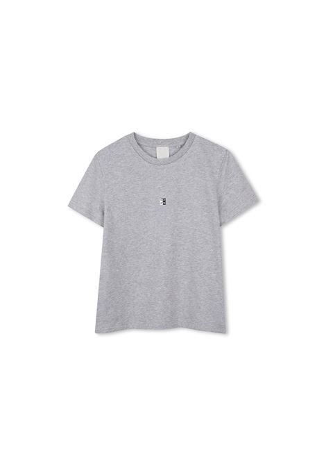 T-Shirt Grigio Melange Con Logo 4G GIVENCHY KIDS | H30729A01